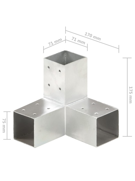 Trámová spojka ve tvaru Y 4 ks pozinkovaný kov 71 x 71 mm