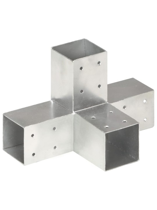 Trámová spojka 4 ks ve tvaru X pozinkovaný kov 71 x 71 mm
