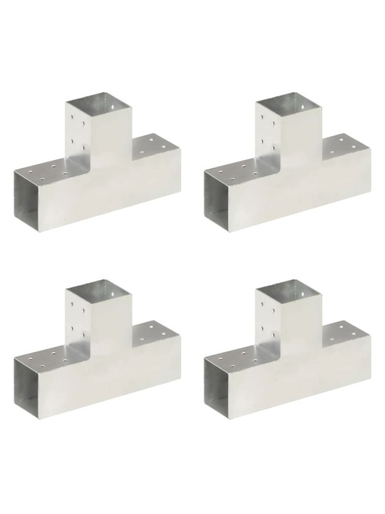 Trámová spojka 4 ks ve tvaru T pozinkovaný kov 81 x 81 mm