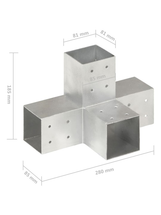 Trámová spojka tvaru x pozinkovaný kov 81 x 81 mm
