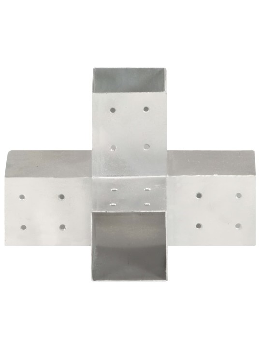 Trámová spojka 4 ks ve tvaru X pozinkovaný kov 81 x 81 mm