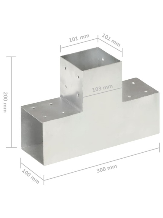 Trámová spojka ve tvaru T pozinkovaný kov 101 x 101 mm