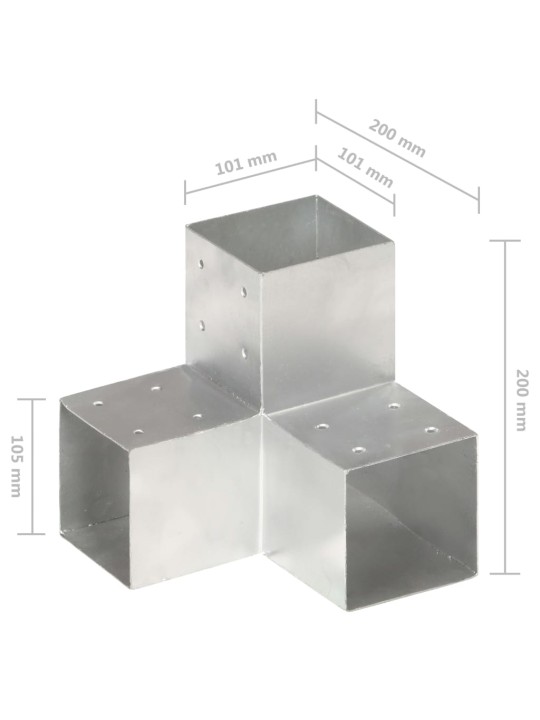 Trámová spojka 4 ks ve tvaru Y pozinkovaný kov 101 x 101 mm