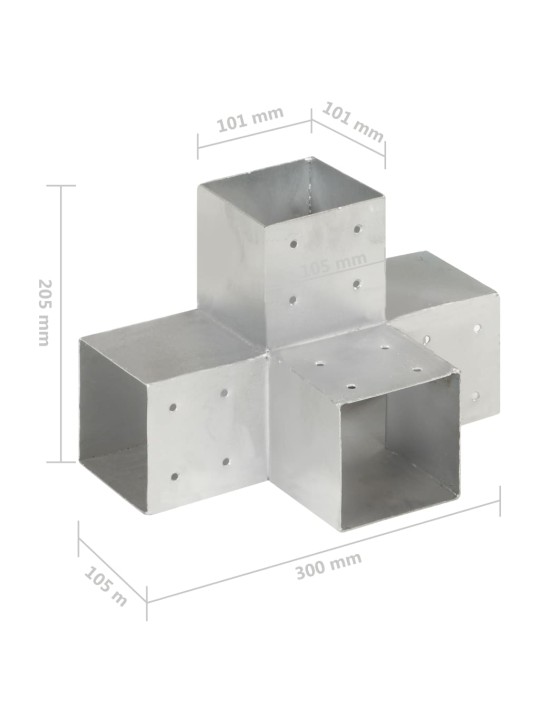 Trámová spojka ve tvaru X pozinkovaný kov 101 x 101 mm