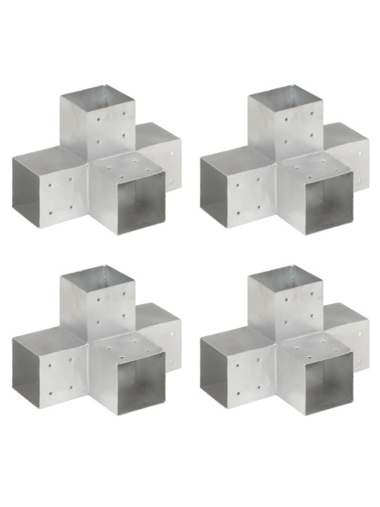 Trámová spojka 4 ks ve tvaru X pozinkovaný kov 101 x 101 mm