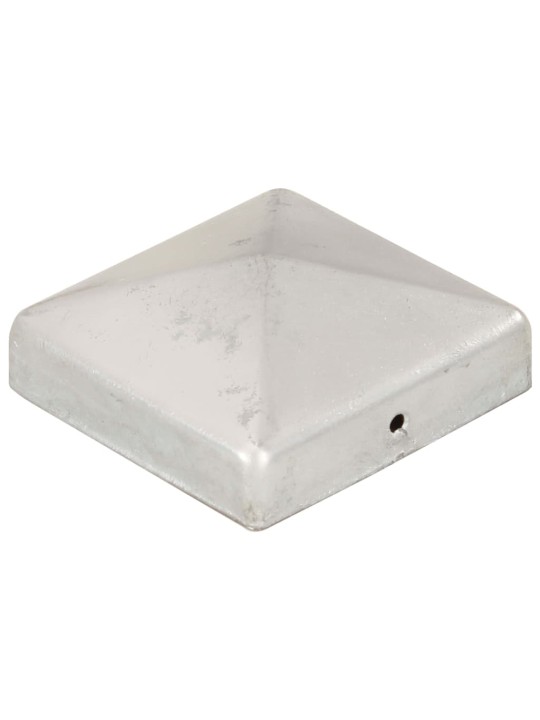 Krytky na plotové sloupky stříška 6 ks pozinkovaný kov 81x81 mm