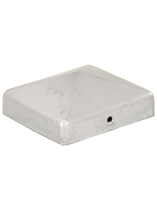 Krytky na plotové sloupky stříška 6 ks pozinkovaný kov 81x81 mm