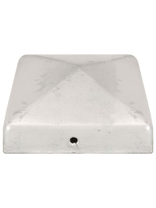 Krytky na plotové sloupky stříška 6 ks pozinkovaný kov 81x81 mm