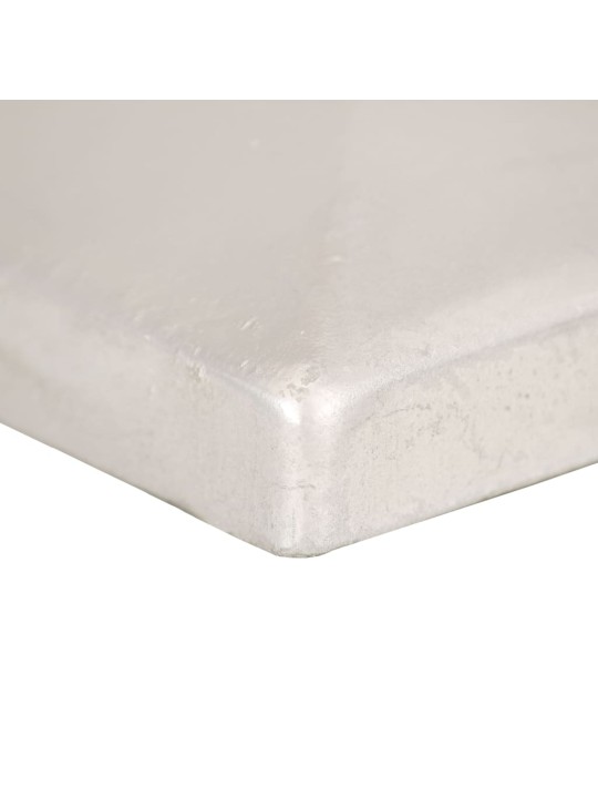 Krytky na plotové sloupky stříška 6 ks pozinkovaný kov 81x81 mm