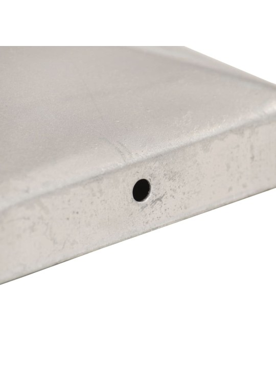 Krytky na plotové sloupky stříška 6 ks pozinkovaný kov 81x81 mm