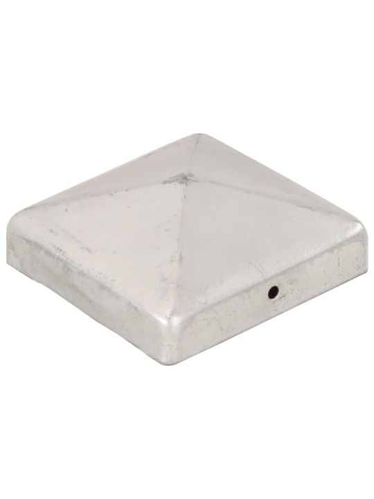 Krytky na plotové sloupky stříška 6 ks pozinkovaný kov 91x91 mm