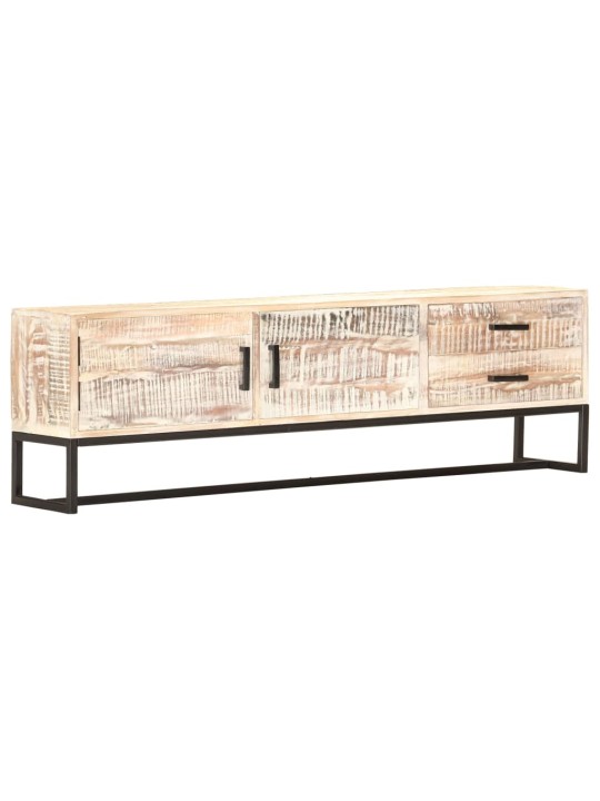 TV stolek bílý 140 x 30 x 45 cm masivní akáciové dřevo