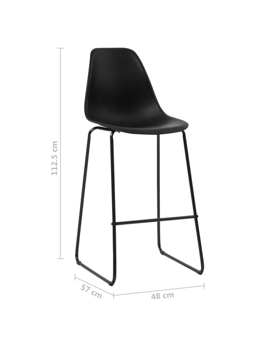 3dílný barový set plast černý