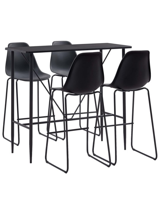 5dílný barový set plast černý