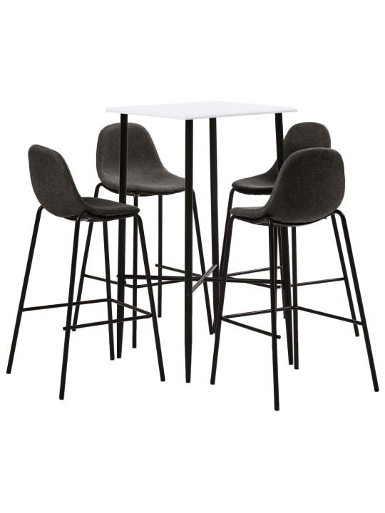5dílný barový set textil tmavě šedý