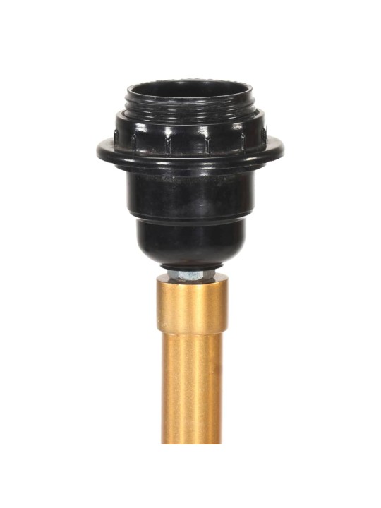 Stojací lampa stativ černá a zlatá masivní teak 141 cm