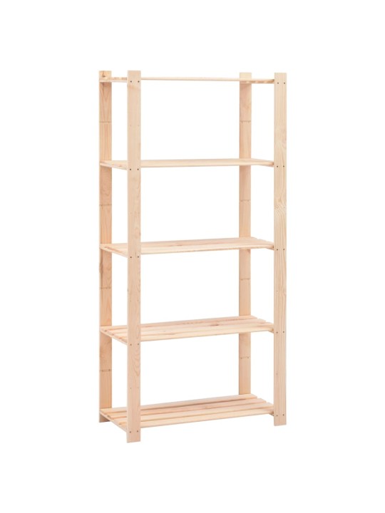 Úložný regál 5 polic 2 ks 80x38x170 cm masivní borovice 250 kg