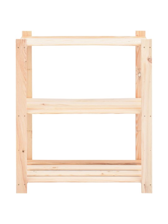 Regály 3 police 2 ks 80 x 38 x 90 cm masivní borovice 150 kg
