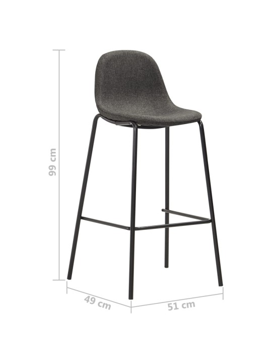 5dílný barový set textil tmavě šedý