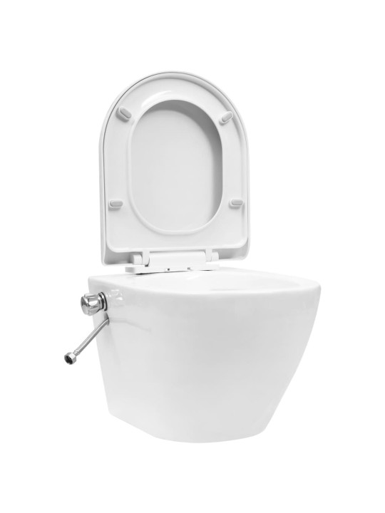 Závěsné WC bez oplachového kruhu s funkcí bidetu keramické bílé