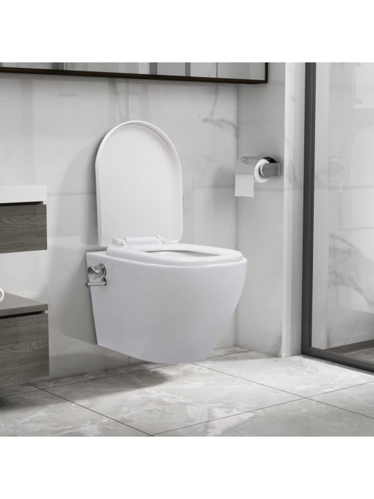 Závěsné WC bez oplachového kruhu s funkcí bidetu keramické bílé
