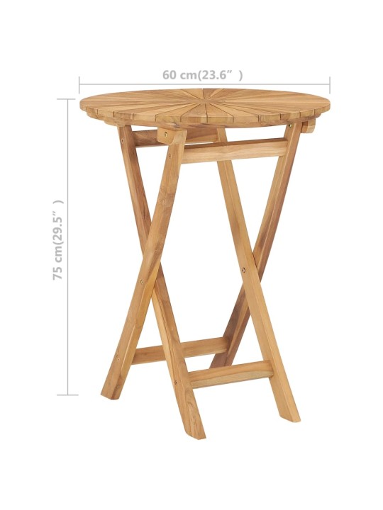 Skládací zahradní stolek 60 cm masivní teakové dřevo