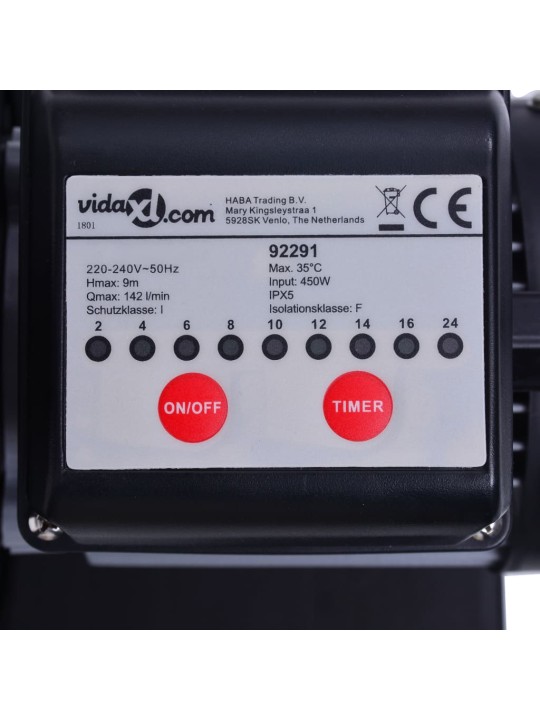Pískové filtrační čerpadlo s časovačem 450 W 25 l