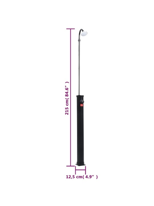 Zahradní solární sprcha černá 215 cm 8 l