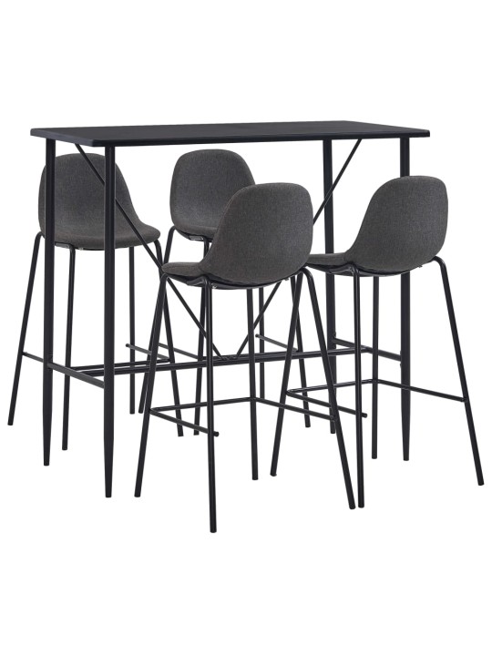 5dílný barový set textil tmavě šedý