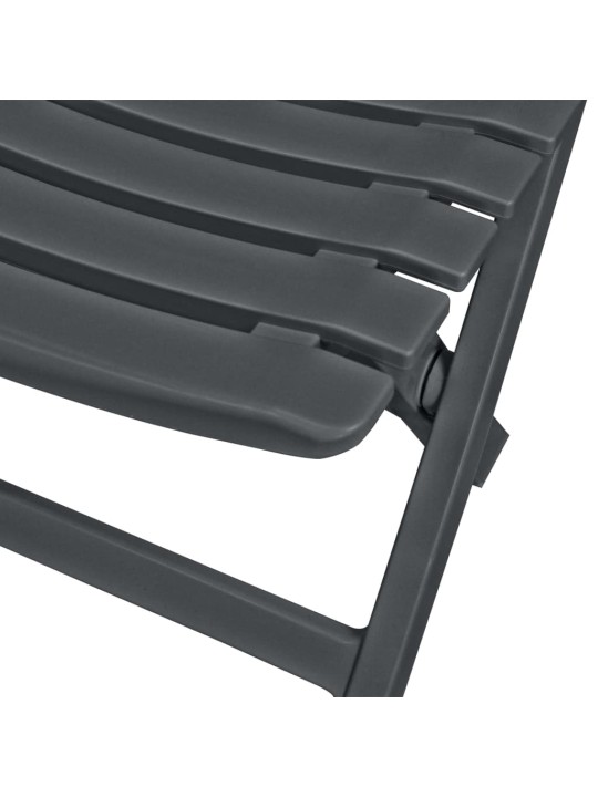 3dílný skládací bistro set plastový antracitový