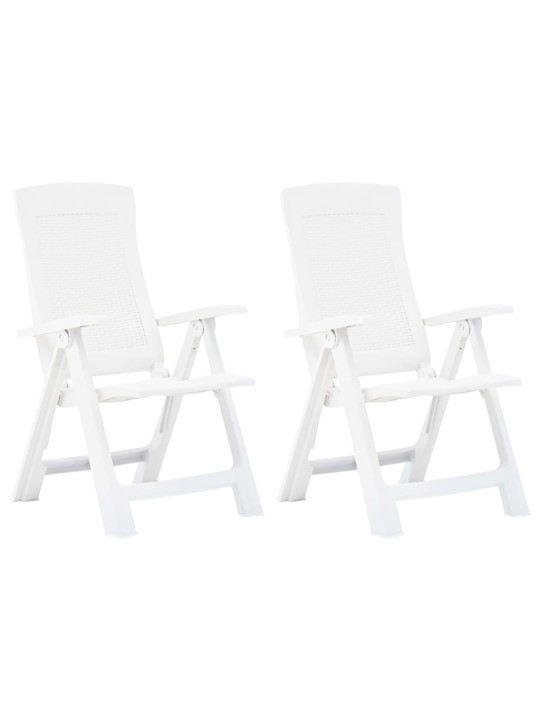 Zahradní polohovací křesla 2 ks plast bílá