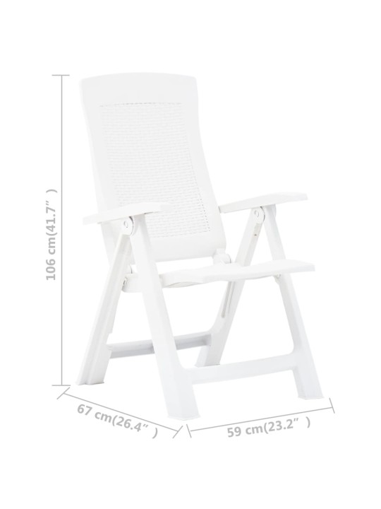 Zahradní polohovací křesla 2 ks plast bílá