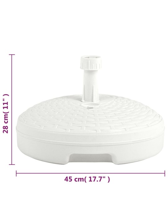 Stojan na slunečník plněný vodou/pískem 20 l bílý plast ratan