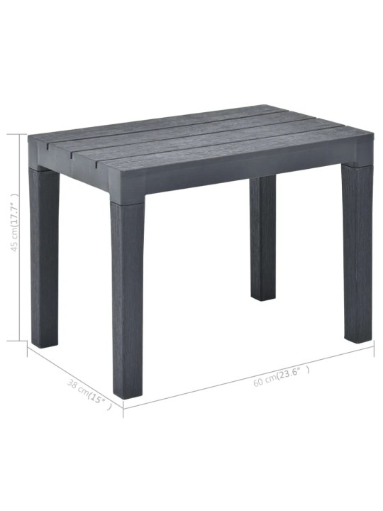 Zahradní stůl se 2 lavicemi plast antracitový
