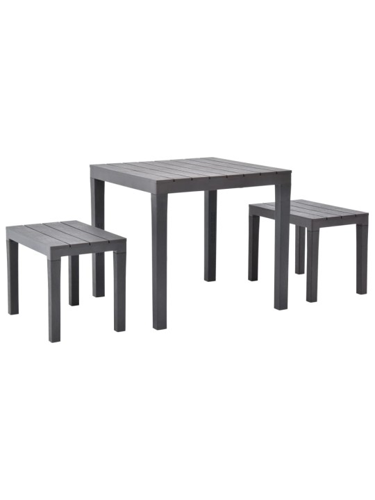 Zahradní stůl se 2 lavicemi plast hnědý