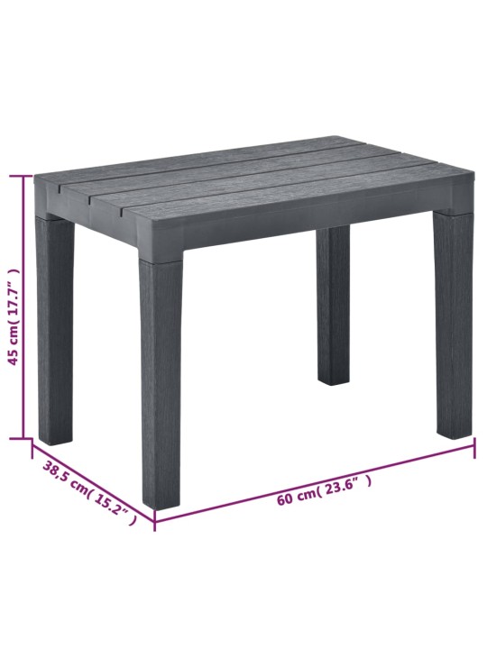 Zahradní lavice 2 ks antracitové plast