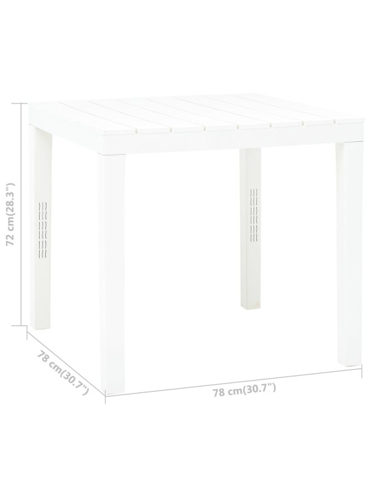 Zahradní stůl bílý 78 x 78 x 72 cm plast