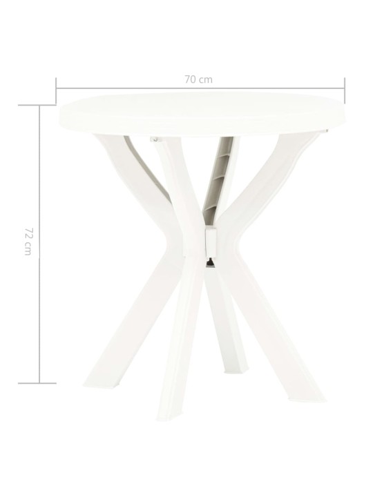 Bistro stolek bílý Ø 70 cm plast