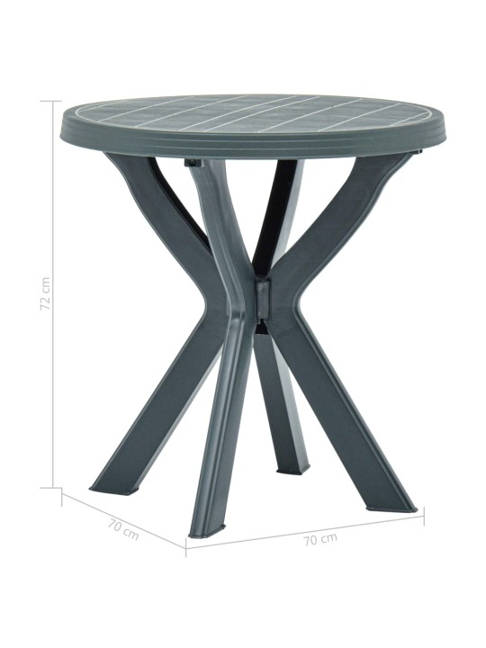 Bistro stolek zelený Ø 70 cm plast