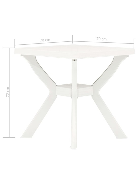 Bistro stolek bílý 70 x 70 x 72 cm plast