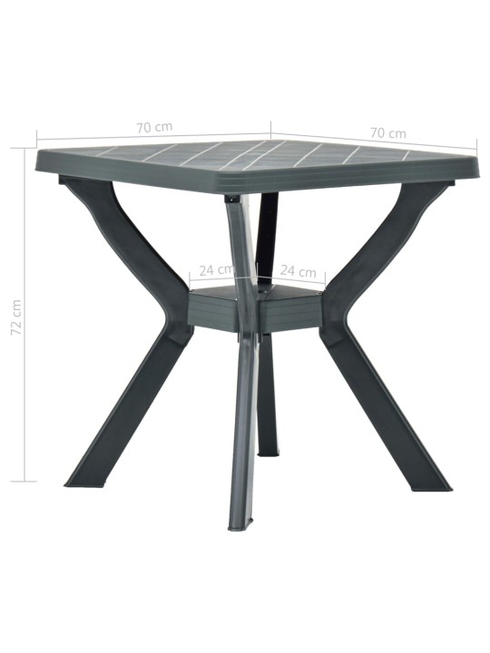 Bistro stolek zelený 70 x 70 x 72 cm plast
