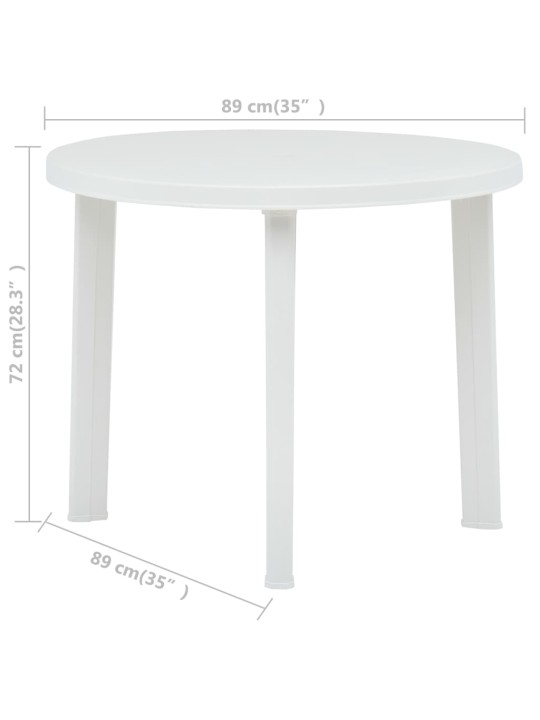 Zahradní stůl bílý 89 cm plast