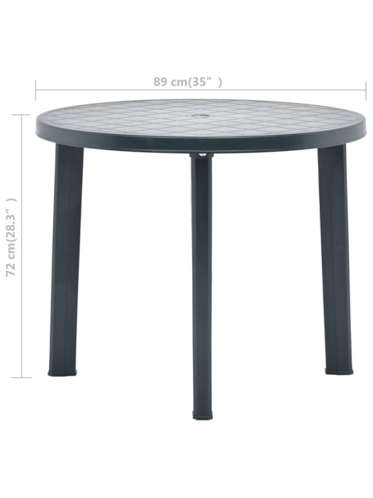 Zahradní stůl zelený 89 cm plast