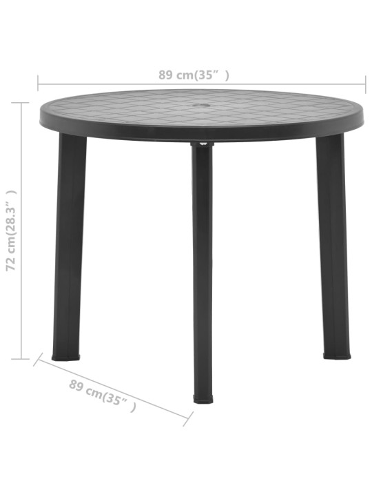 Zahradní stůl antracitový 89 cm plast