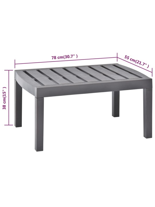 Zahradní stolek moka 78 x 55 x 38 cm plast