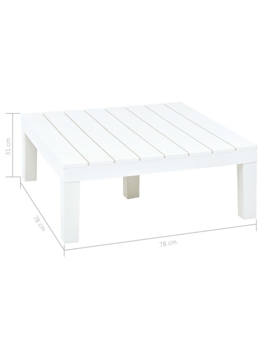 Zahradní stůl bílý 78 x 78 x 31 cm plast