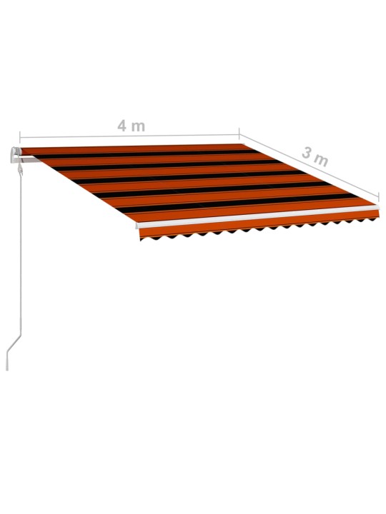 Automatická zatahovací markýza 400 x 300 cm oranžovo-hnědá