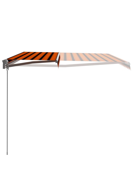 Ručně zatahovací markýza 400 x 300 cm oranžovo-hnědá