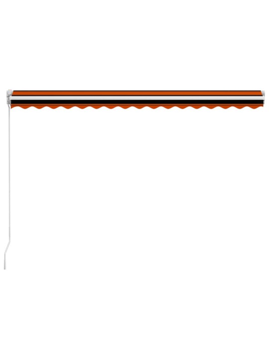 Ručně zatahovací markýza 400 x 300 cm oranžovo-hnědá