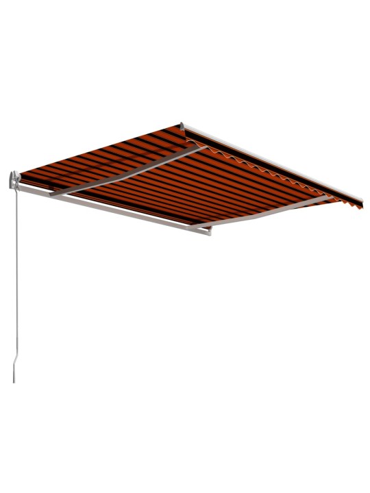 Ručně zatahovací markýza 450 x 300 cm oranžovo-hnědá